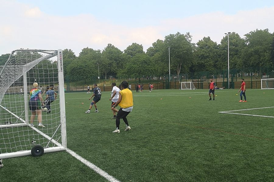 CANDI students and teachers hit the pitch for end of year match